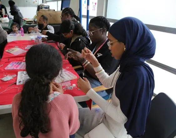 Some Young People getting creative in our Jewellery Making Workshop