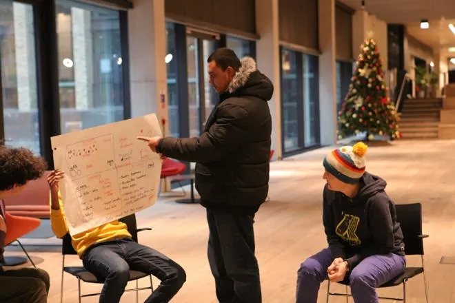 Group of Young People discussing Employment Skills