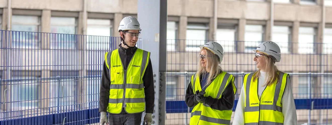 Mace Construct Careers in Construction Programme - Apprentices on site