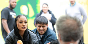 Young people being interviewed for a podcast