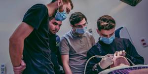 Dentistry students in practical session