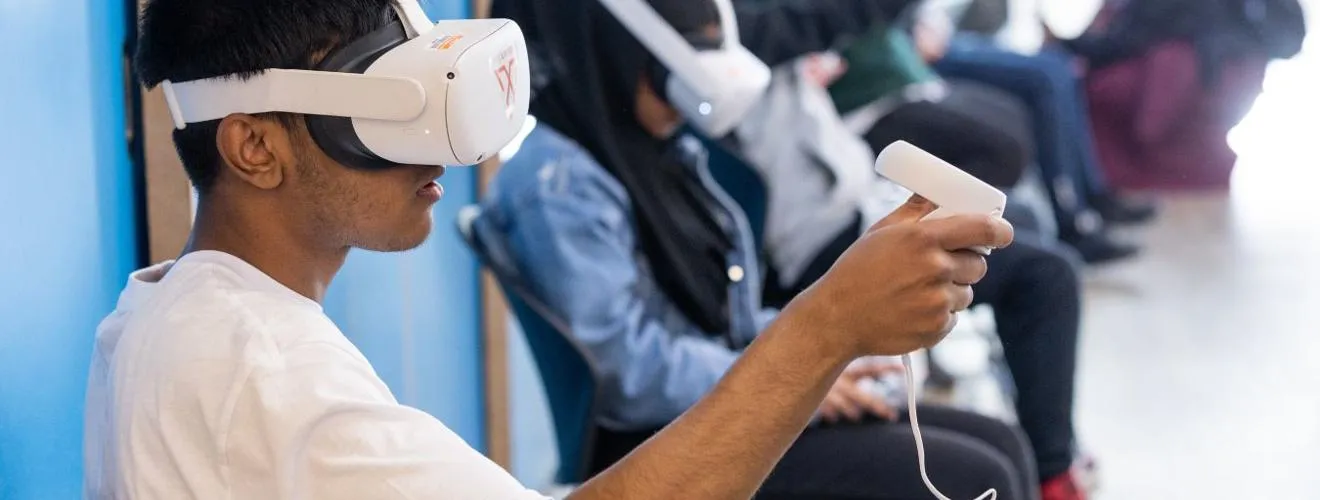 Kids taking part in activity with VR