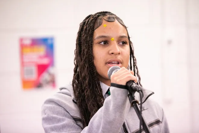 Young person singing