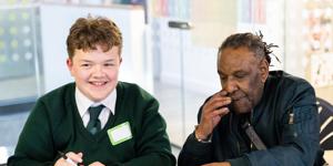 School kid and youth worker
