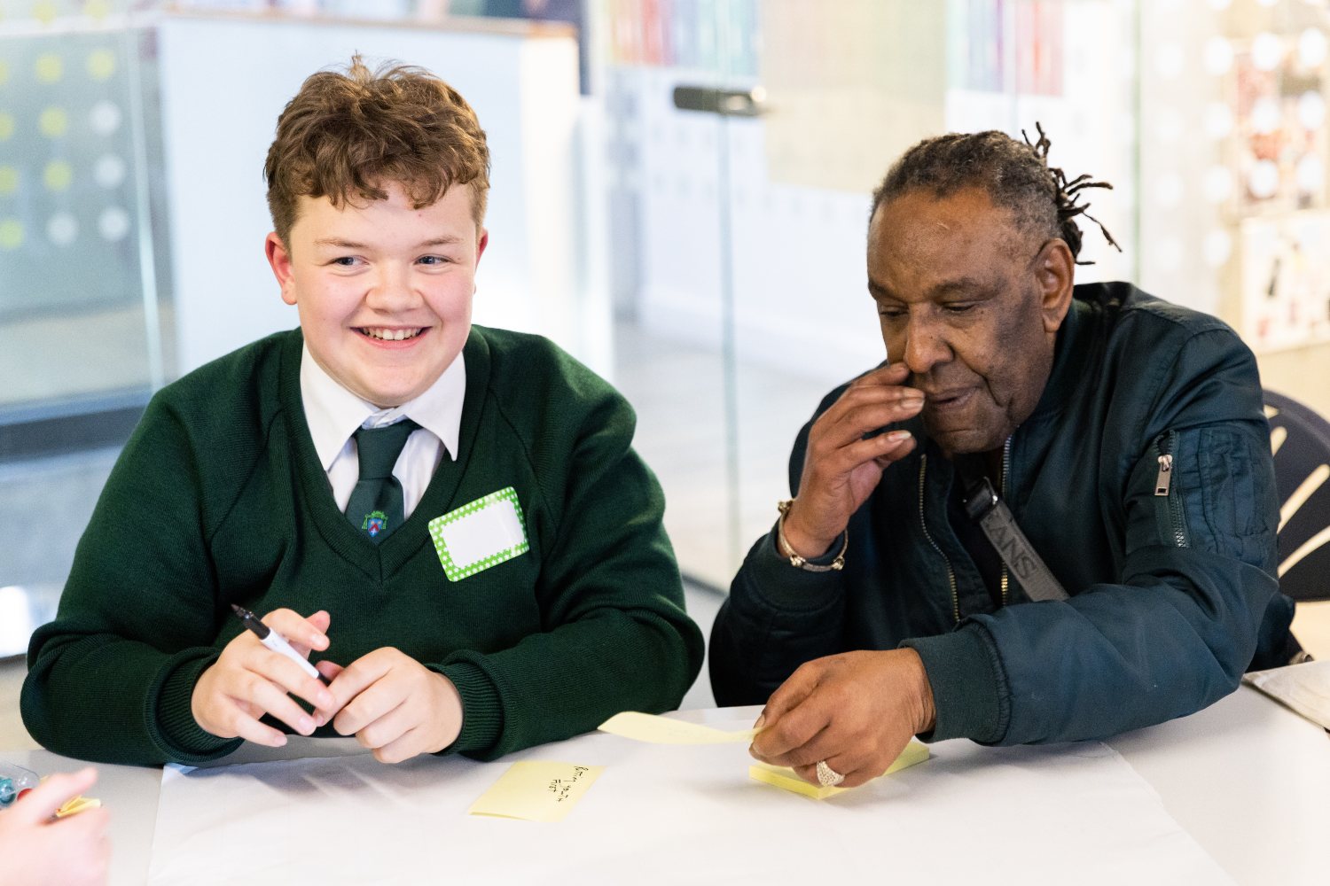 School kid and youth worker