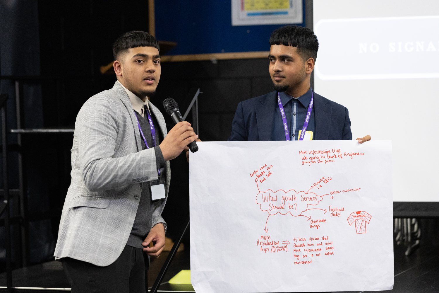 Two students discussing