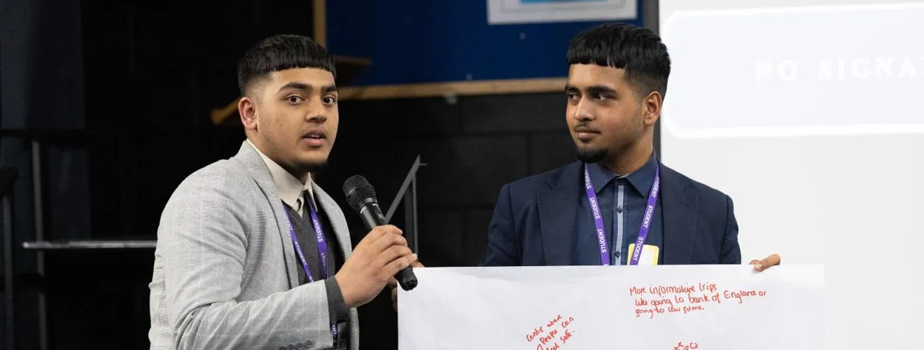 Two students discussing