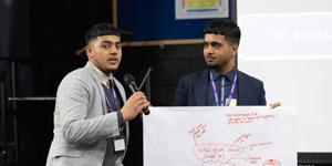 Two students discussing